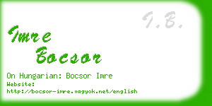 imre bocsor business card